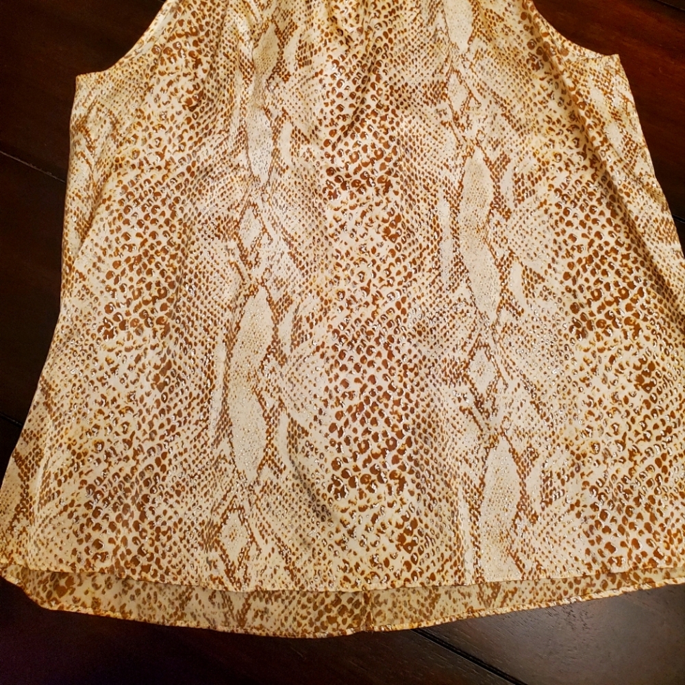 Josie Silk Top, Python Print, Size Small - image 4